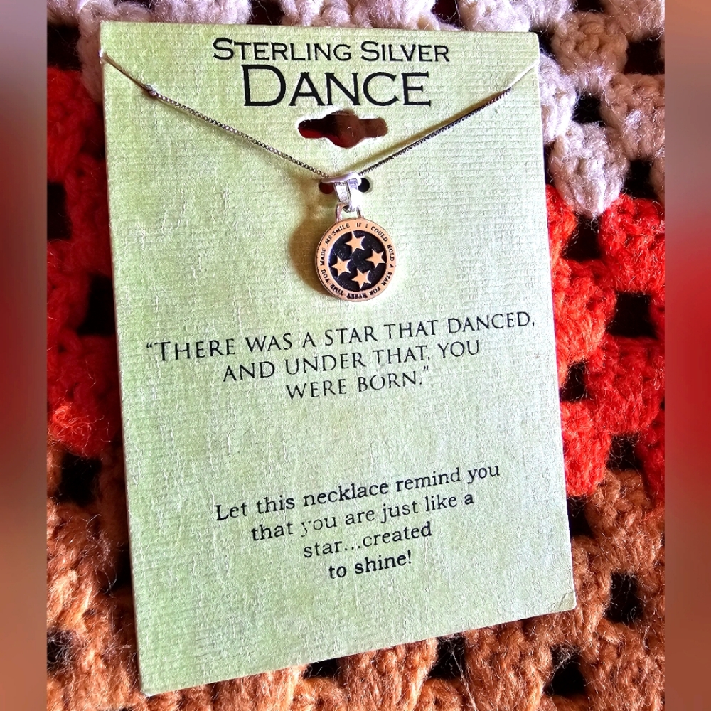 Sterling silver gift idea star pendant vintage necklace
